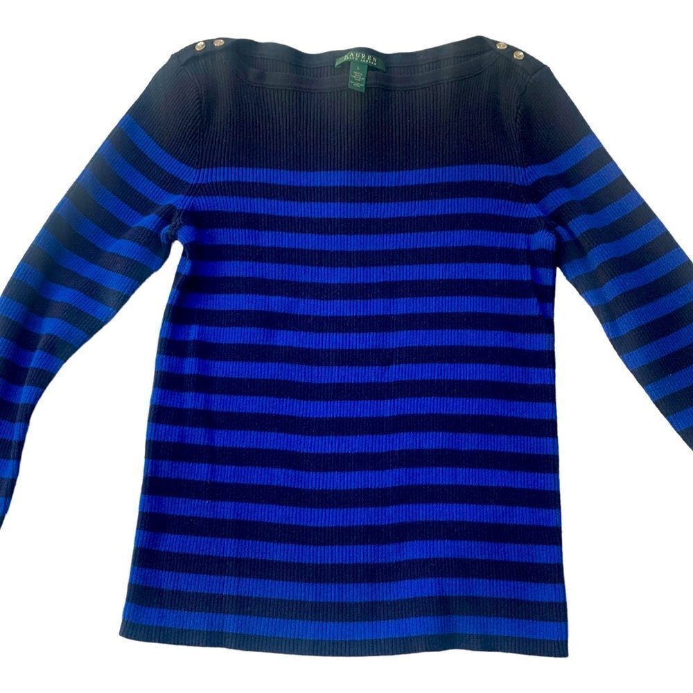 Ralph Lauren 100 Cotton Striped Sweater Size L - Picture 2 of 4